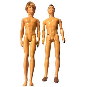 2 Nude Barbie Male Figures 2009 & 1988 Mattel Ken Dolls 12" Vintage Collectible